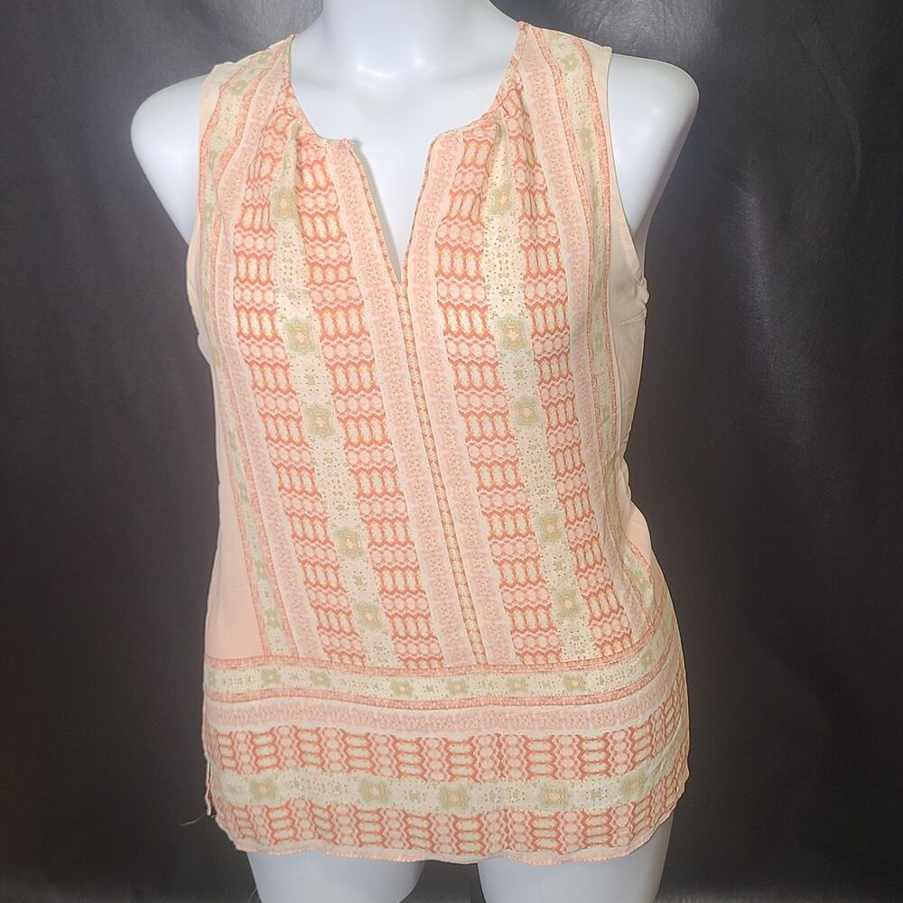 Lex And Madison vertical stripes slightly sheer tank top size XL